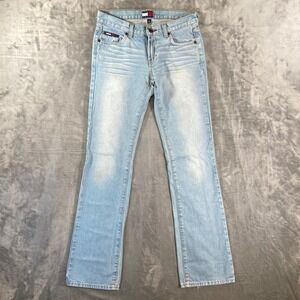Vintage‎ Tommy Jeans Boot Cut Jeans Women's Size 3 Blue Light Wash Faded Denim